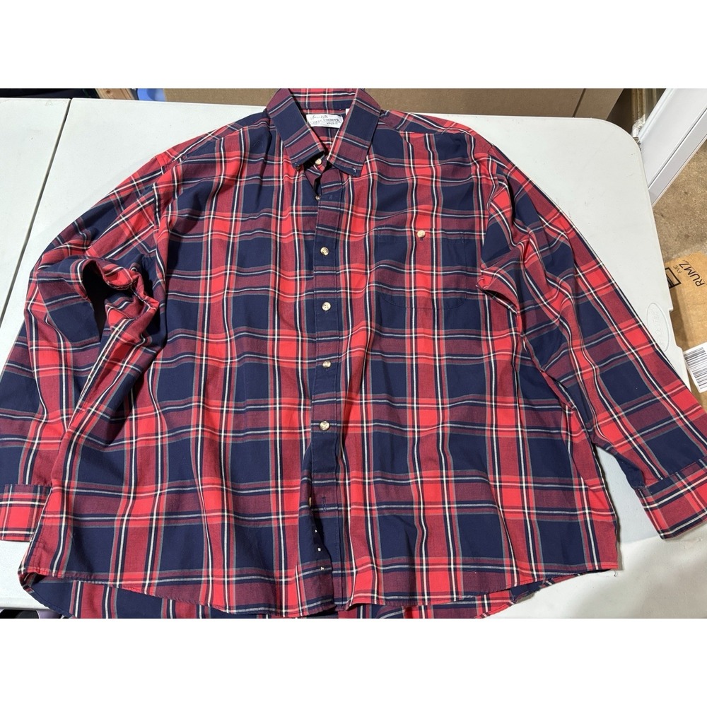 Vintage Sears Roebuck Men's Long Sleeve Multicolor Plaid Button Up Size XXL